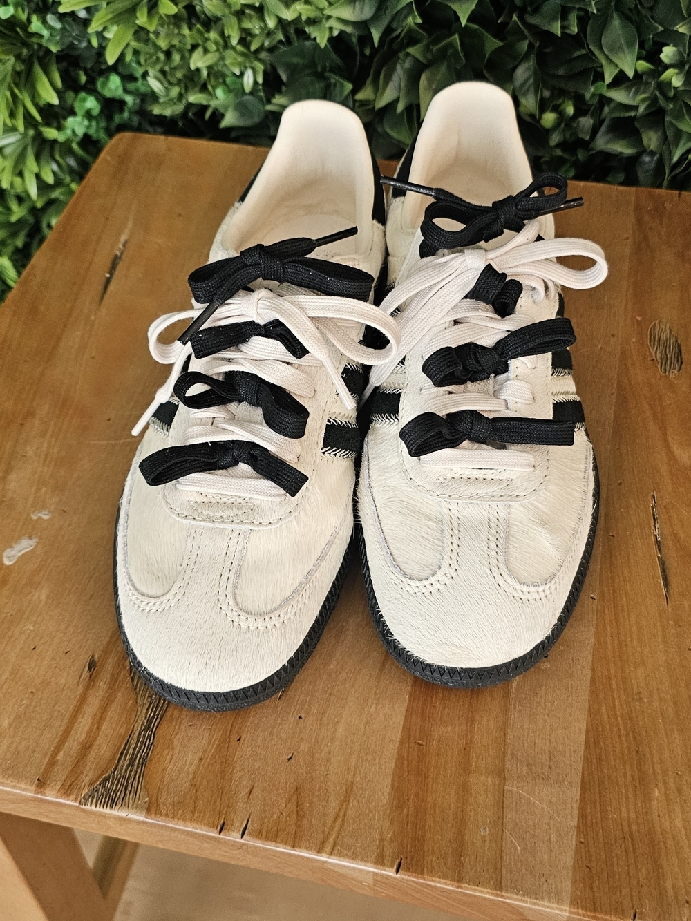 adidas Women's Cream and Black Classic Lace-Up Sneakers